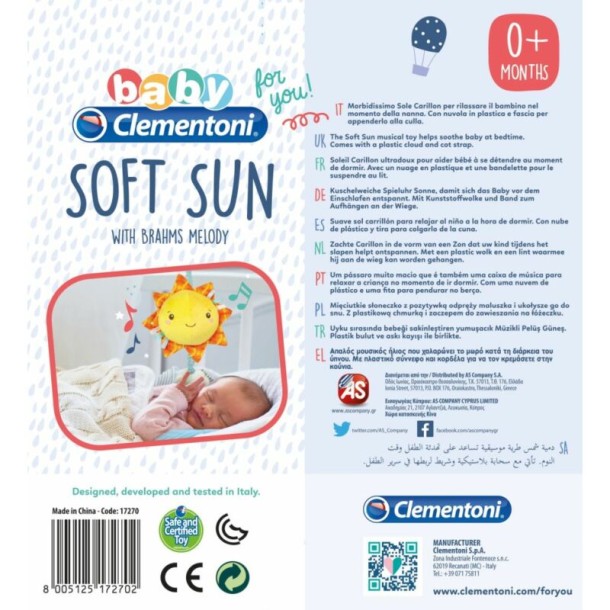 Clementoni Baby: Zenélő plüss nap 17270