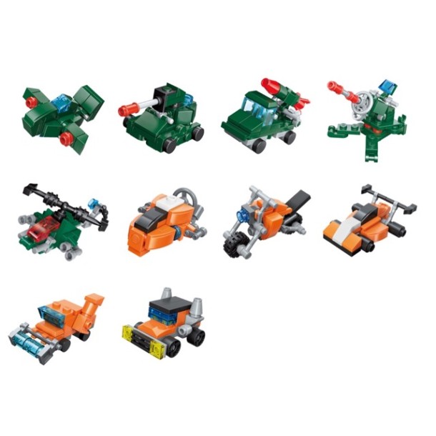 Qman: 10-es szett 3az1-ben mini járműves építőjáték 2106