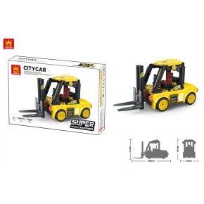 WANGE® 2889 | kompatibilis, készségfejlesztő autós építőjáték | 94 db építőkocka | Supercar sárga targonca