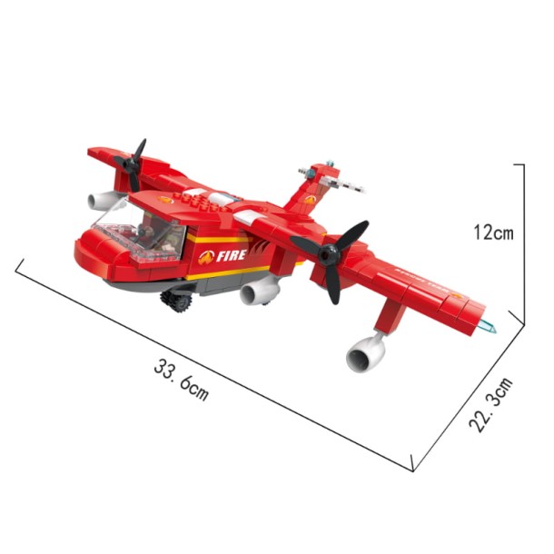 COGO® 3620 | kompatibilis, készségfejlesztő építőjáték | 430 db építőkocka | Tűzoltó repülő