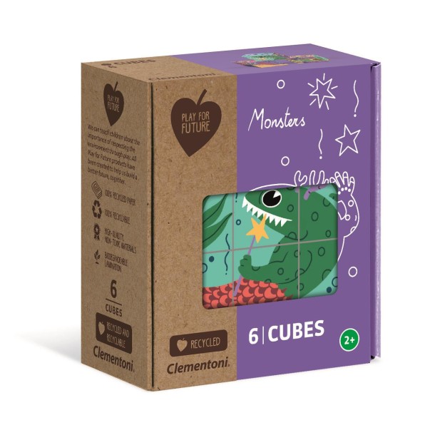 Clementoni: Play for future 6 db-os mesekocka kirakó Szörnyek 44005