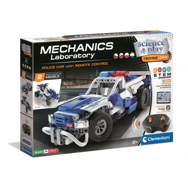 Clementoni - Tudomány és játék - Mechanikus Műhely - Rendőrautó távirányítóval (50183)
