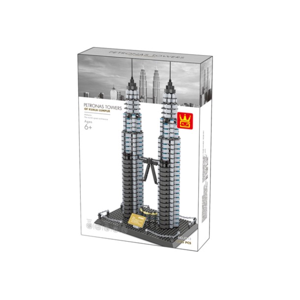 WANGE® 5213 | 1175 db építőkocka | Petronas tornyok Kuala Lumpur – Malájzia