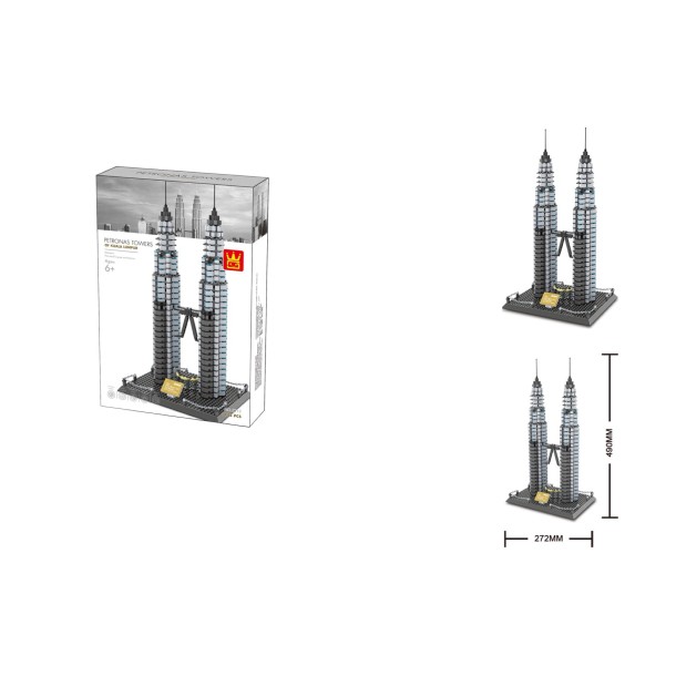 WANGE® 5213 | 1175 db építőkocka | Petronas tornyok Kuala Lumpur – Malájzia