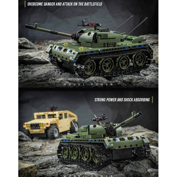 QMAN® 54003 | legó-technic-kompatibilis távirányítós építőjáték | 418 db építőkocka | Panther tank (app + controller)