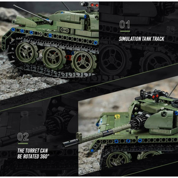 QMAN® 54003 | legó-technic-kompatibilis távirányítós építőjáték | 418 db építőkocka | Panther tank (app + controller)