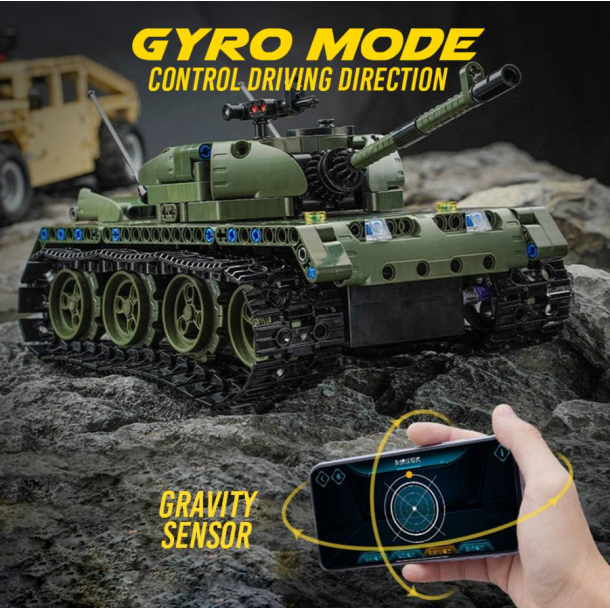 QMAN® 54003 | legó-technic-kompatibilis távirányítós építőjáték | 418 db építőkocka | Panther tank (app + controller)