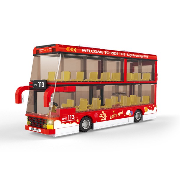 WANGE 5970 | 436 db építőkocka | Városnéző kétszintes busz