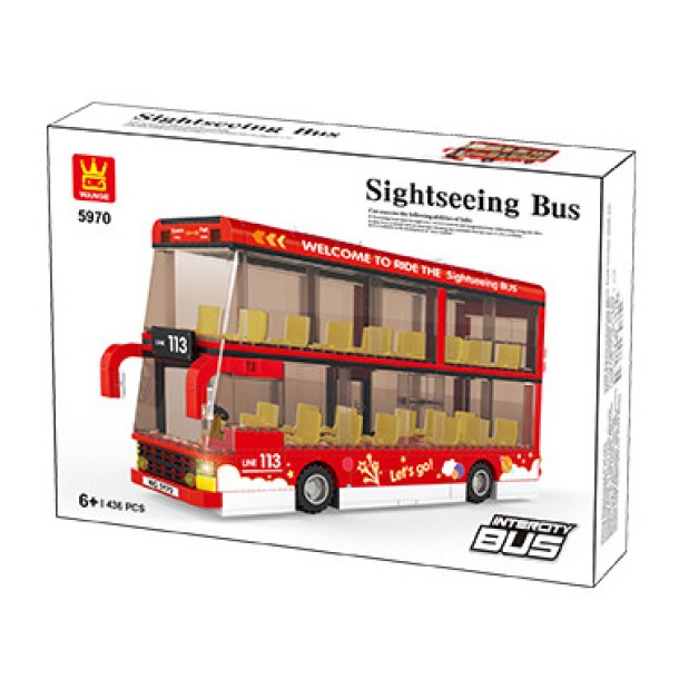 WANGE 5970 | 436 db építőkocka | Városnéző kétszintes busz