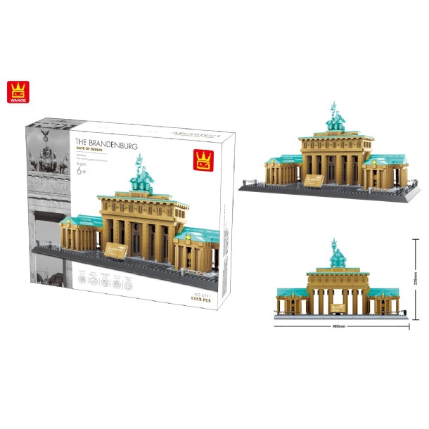 WANGE 6211 | kompatibilis, készségfejlesztő építőjáték | 1562 db építőkocka | Brandenburgi kapu Berlin – Németország