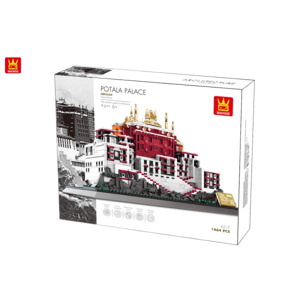 WANGE® 6217 |kompatibilis, készségfejlesztő építőjáték| 1464 db építőkocka | Tibeti Potala palota – Kína