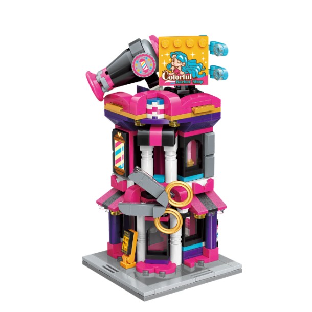 QMAN® C0111 Keeppley | lego-kompatibilis építőjáték | 358 db építőkocka | Fodrász Ház