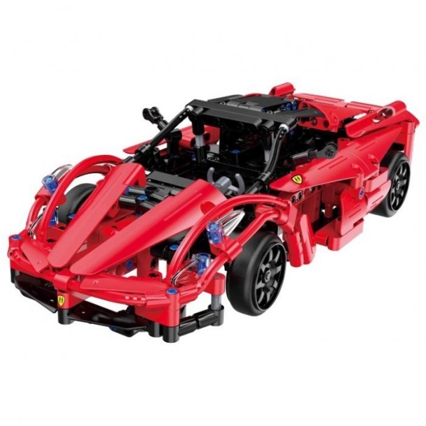 CaDA C51009W | kompatibilis, készségfejlesztő építőjáték | 380 db építőkocka | Red Storm piros sportkocsi