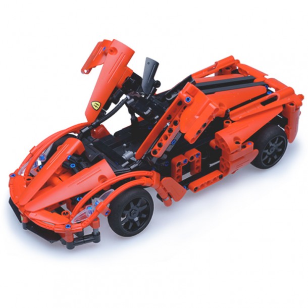 CaDA C51009W | kompatibilis, készségfejlesztő építőjáték | 380 db építőkocka | Red Storm piros sportkocsi