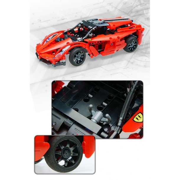CaDA C51009W | kompatibilis, készségfejlesztő építőjáték | 380 db építőkocka | Red Storm piros sportkocsi