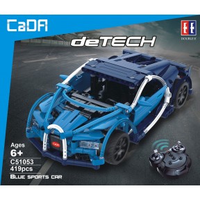 CaDA C51053W | kompatibilis, készségfejlesztő távirányítós építőjáték | 419 db építőkocka | Blue roadster kék sportkocsi