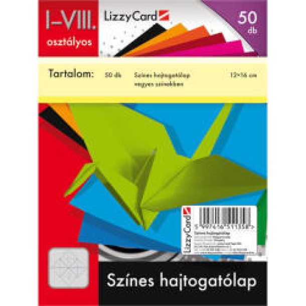 LizzyCard színes hajtogatólap vegyes színekben- 50 db 12x16 cm