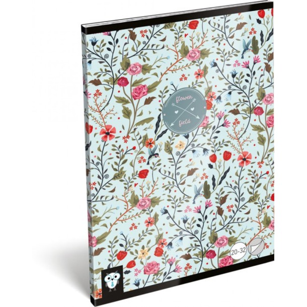 LizzyCard Tűzött füzet, A/5 kockás, Flower field