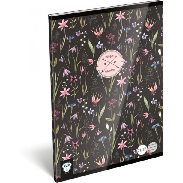 LizzyCard Tűzött füzet, A/5 kockás, Magic garden