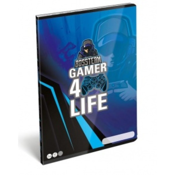 LizzyCard tűzött füzet, A/4 kockás, Gamer 4life