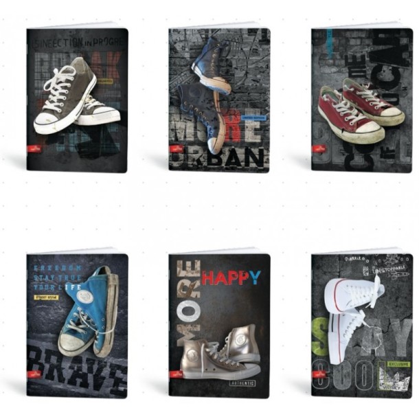 Lipamill tűzött füzet A/4 kockás, 40 lapos, Sneakers