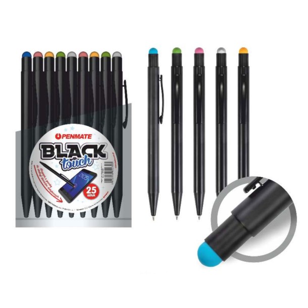 Penmate: Golyóstoll Black Touch érintős 