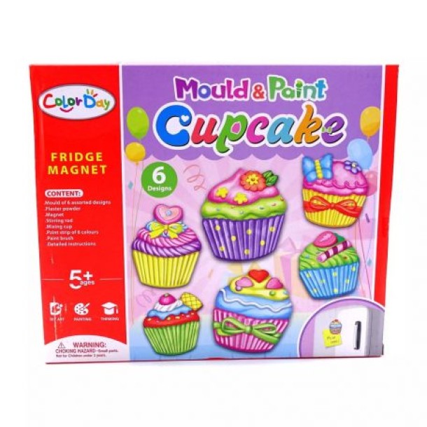 Gipszkiöntő szett - hűtőmágnes cupcake 82366