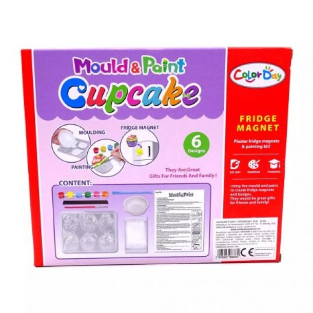 Gipszkiöntő szett - hűtőmágnes cupcake 82366