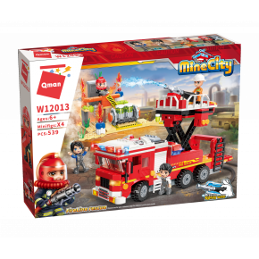 QMAN® W12013 | kompatibilis, készségfejlesztő építőjáték | 539 db építőkocka | Tűzvonalból mentés