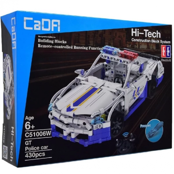 CaDA C51006W - Távirányítós rendőrautó - Lego-kompatibilis építőjáték - 430 db építőkock