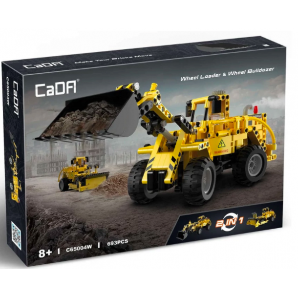 CaDA C65004W - 2 az 1-ben Dömper vagy homlokrakodó - 100% technic-kompatibilis építőjáték