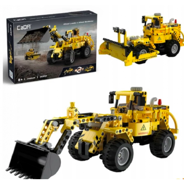 CaDA C65004W - 2 az 1-ben Dömper vagy homlokrakodó - 100% technic-kompatibilis építőjáték