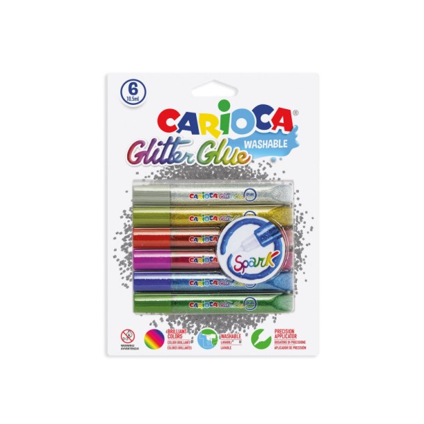 Carioca: Csillámos ragasztókészlet 6 db-os  42110