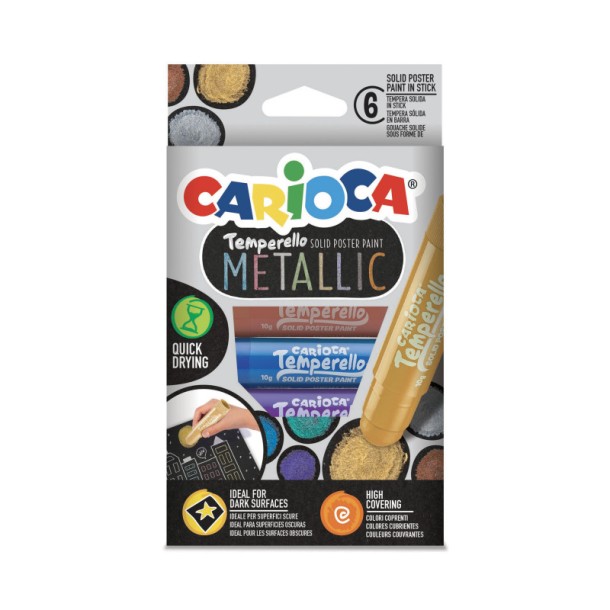 Carioca: Tempera kréta 6 db-os metál temperello  42674