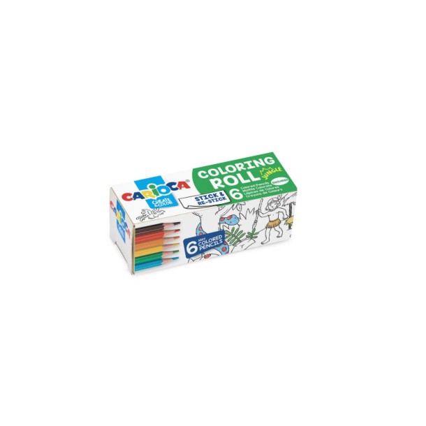 Carioca: Dzsungel mini színezőhenger +6 db mini ceruza   42981