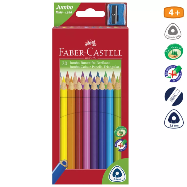 Faber-Castell színesceruza Jumbo 3szög 20 db-os 116520