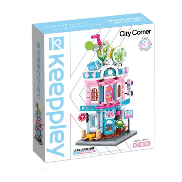 QMAN® K28005 Keeppley | kompatibilis, készségfejlesztő építőjáték lányoknak | 300 db építőkocka | Mojito koktélbár